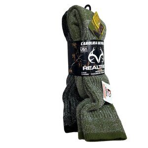 Carolina Ultimate Realtree Tall Boot Socks 2 Pair Men 9-13 Shoe Wool Blend NIP